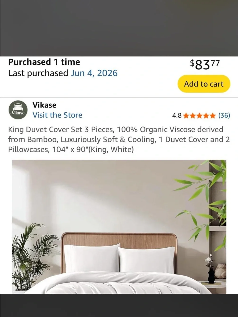 King Duvet Cover Set in White - 3-Piece Bamboo Viscose